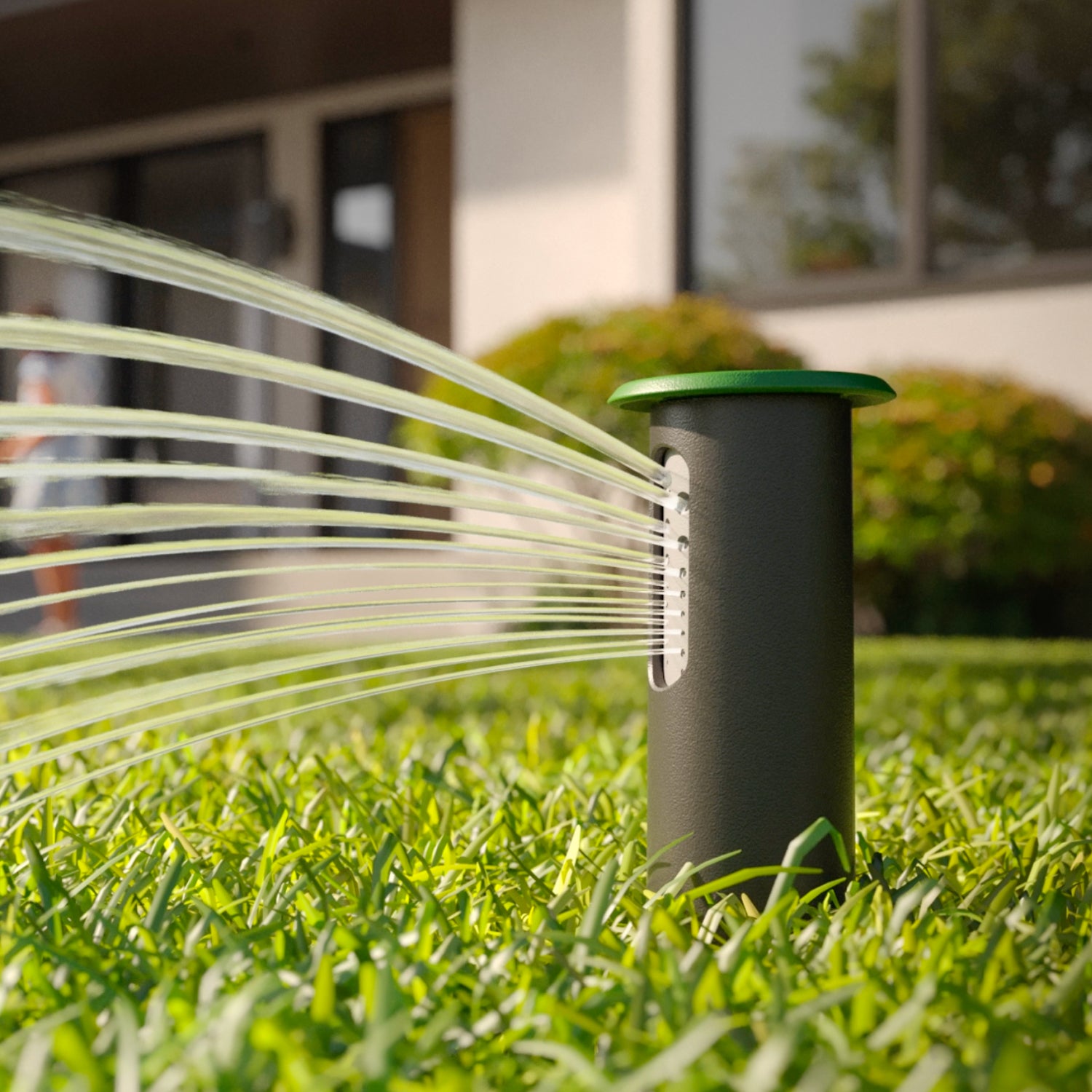 product image of Irrigreen smart sprinkler head 3 spraying water through the 16-port nozzle